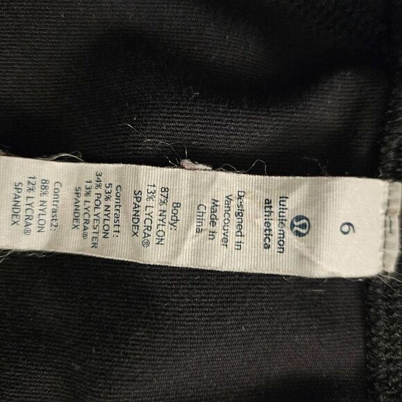 Lululemon athletic jacket, black with colorful block on front. Size 6. # 812 - Picture 3 of 3